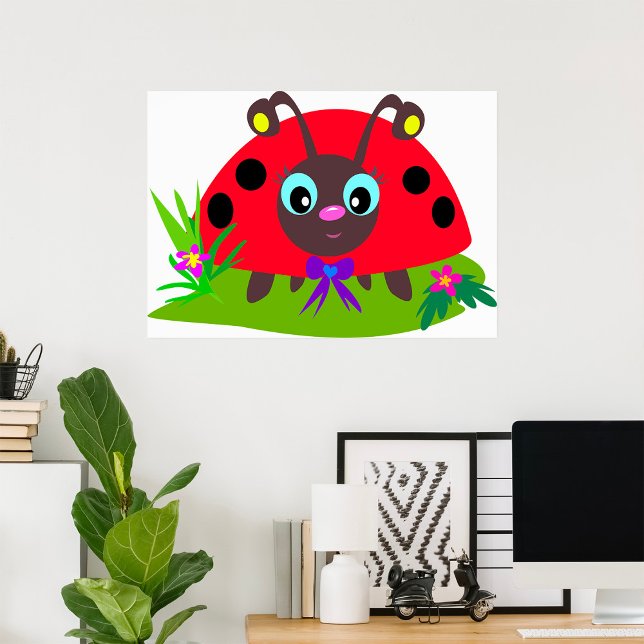 Poster Cartoon Ladybug Arco e Flores (Criador carregado)
