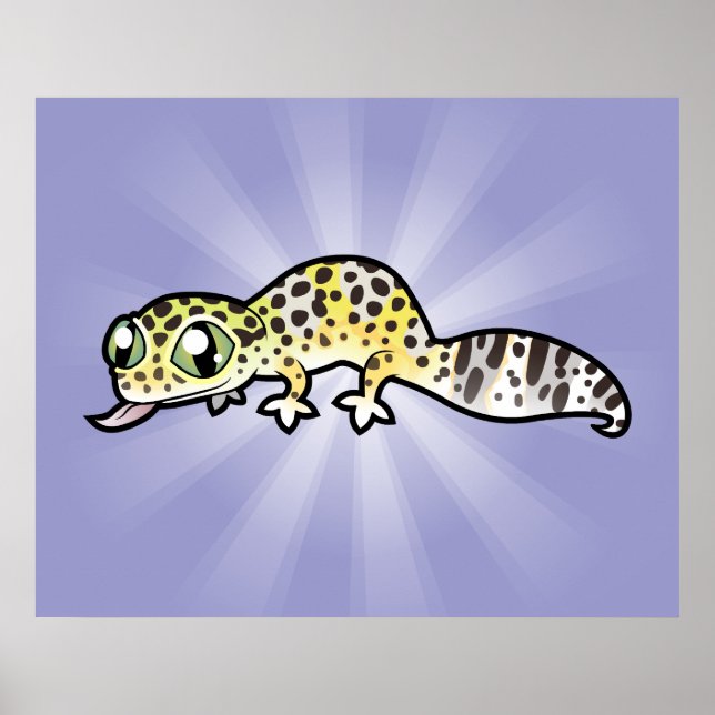 Poster Cartoon Leopard Gecko (Frente)