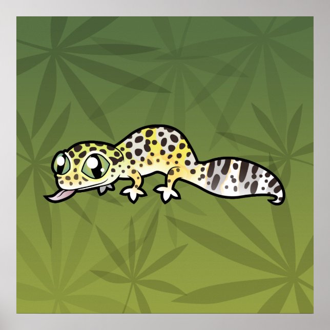 Poster Cartoon Leopard Gecko (Frente)