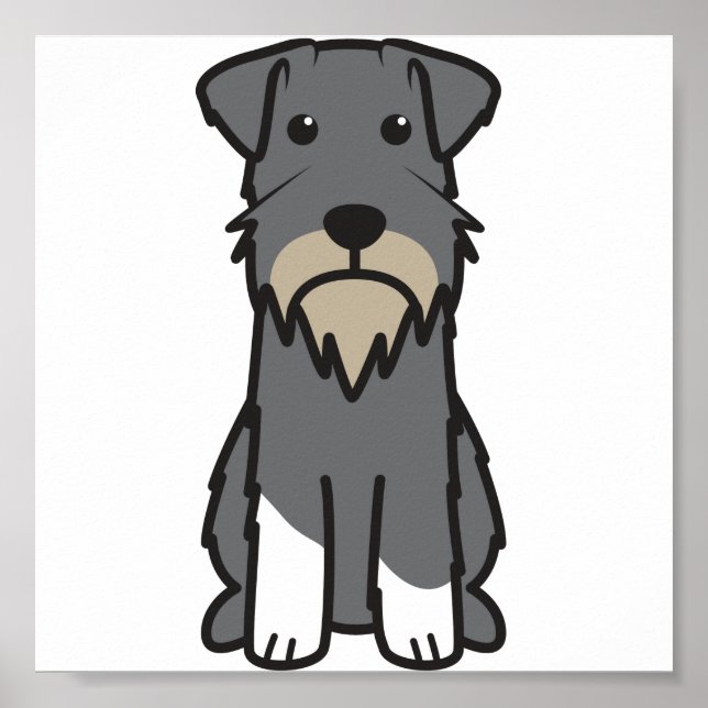 Pôster Cartoon Miniatura Schnauzer (Frente)