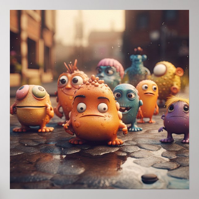 Poster Cartoon Monster Street Gang (Frente)