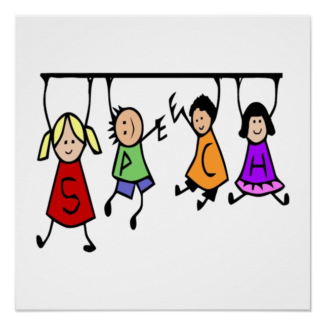 Pôster Cartoon Para Crianças Bonitas Segurando Palavras D (Frente)