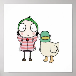 Poster Cartoon para crianças de pato e Sarah