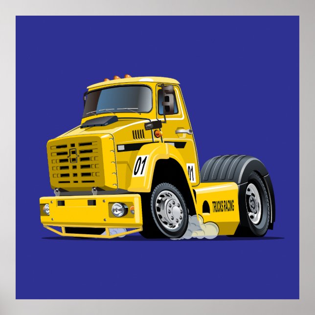 Poster Cartoon Racing truck (Frente)