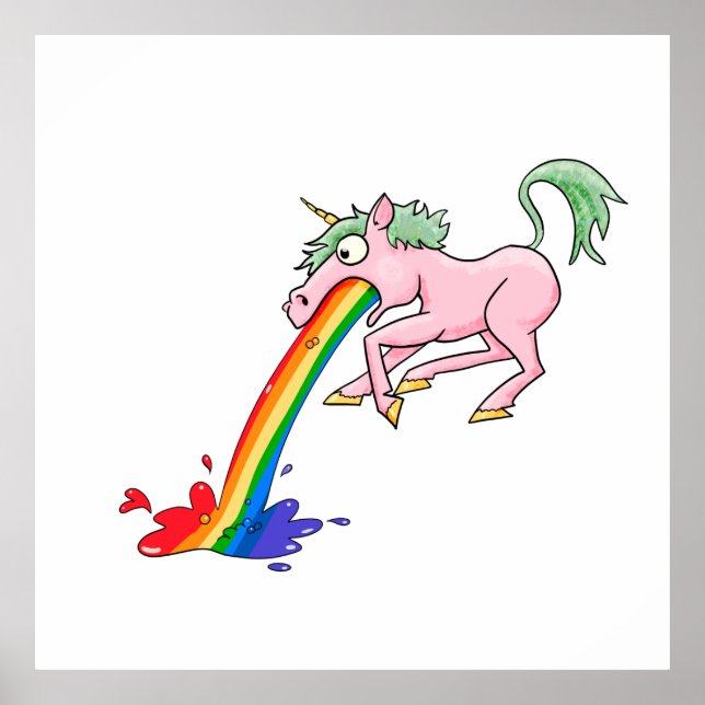 Poster Cartoon Rainbow Unicorn (Frente)