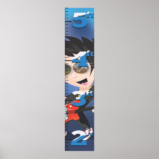 Pôster Cartoon Rock Star Growth. (Frente)