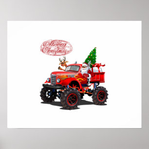 Poster Cartoon saudando cartão de Natal