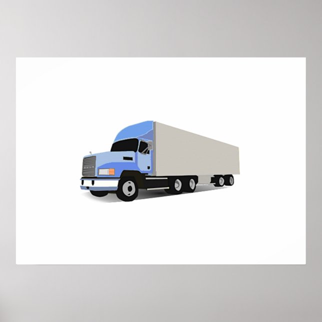 Poster Cartoon Semi Truck (Frente)