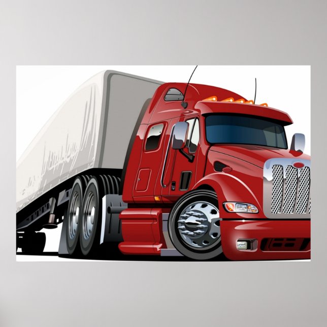 Poster Cartoon semi truck (Frente)