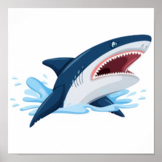 Poster cartoon shark