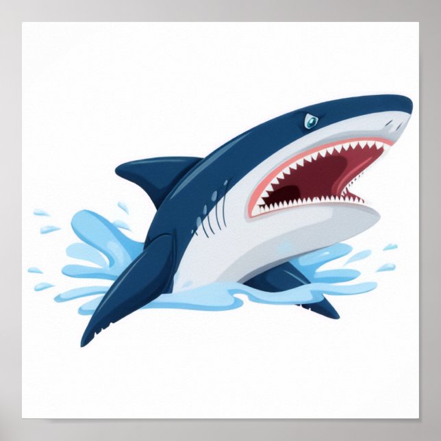 Poster cartoon shark (Frente)