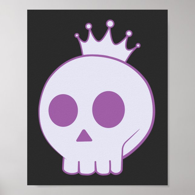 Poster cartoon skull with crown design (Frente)