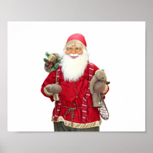 Poster Cartoon Smiling Santa Claus