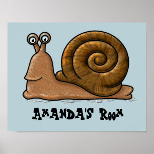 Poster Cartoon Snail