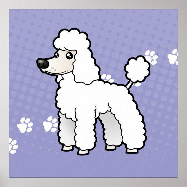 Poster Cartoon Standard/Miniature/Toy Poodle (corte de fi (Frente)