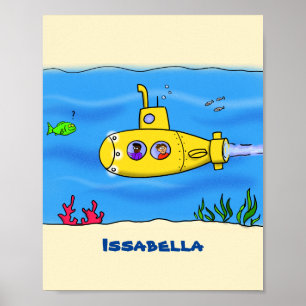 Poster Cartoon submarino feliz