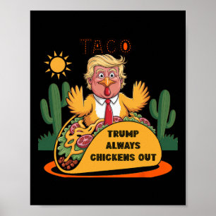 Poster Cartoon Taco -trump Sempre se Acovarda