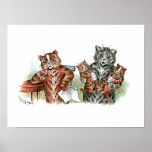 Poster Cartoon Twin Kittens