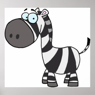 Poster Cartoon Zebra