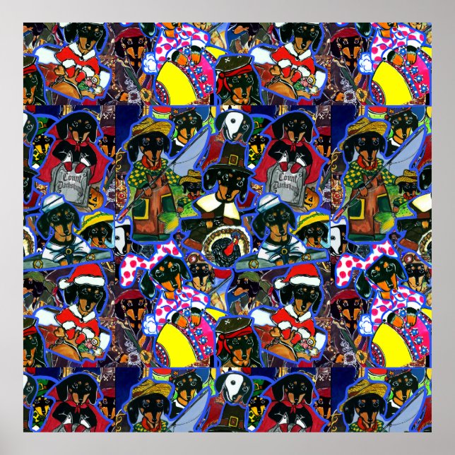 Poster Cartoons de Dachshund (Frente)