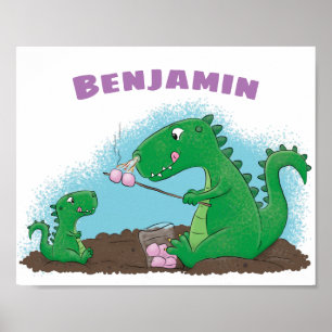 Poster Cartoons de marshmallow de dragões-cúpulas