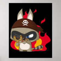 Cartum de cartografia engraçada de raccoon pirata