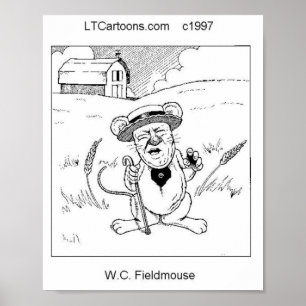Poster Cartum Engraçado de Rato de Campo de Rick Londres