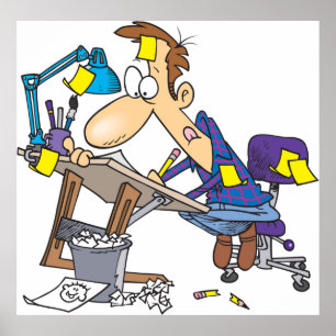 Poster Cartunista No Trabalho