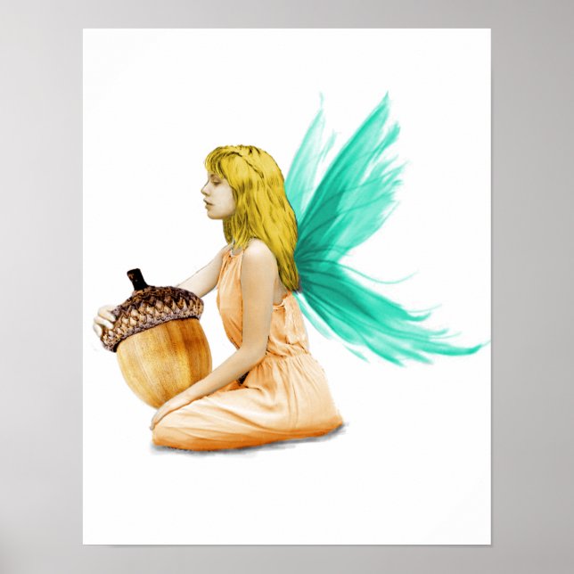 Pôster Carvalho Tree Fairy holding Acorn (Frente)