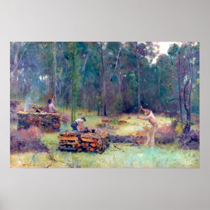 Poster Carvoeiros Rachadores de Lenha Tom Roberts 1886 