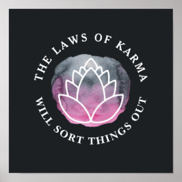 Poster Carvões de Citação Motivada de Lotus Karma Branco