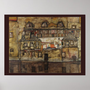 Pôster Casa à Beira do Rio por Egon Schiele