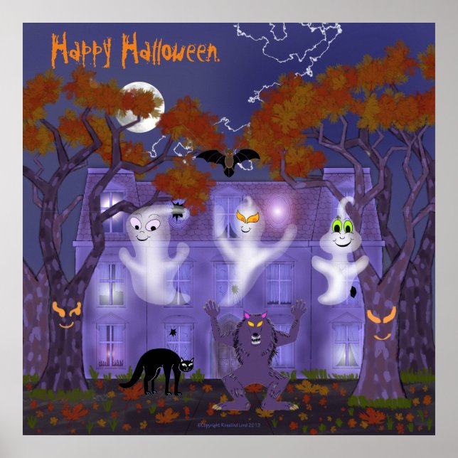 Poster Casa Assombrada com Órbvias (Frente)