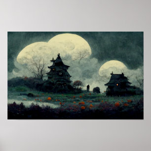 Poster Casa Assombrada de Spooky Halloween