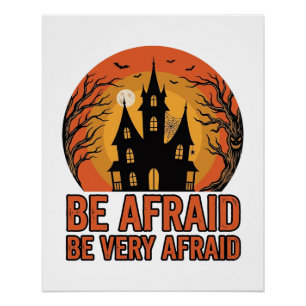Pôster Casa Assombrada Tenha Medo Design de Halloween Vin
