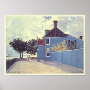 Poster Casa Azul em Zaandam por Claude Monet