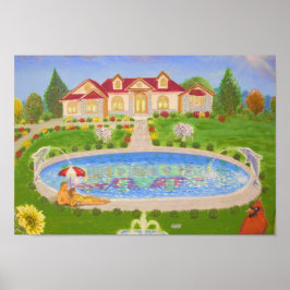 Poster Casa bonita no campo