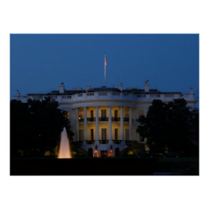 Pôster Casa Branca de Natal à Noite em Washington DC