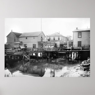 Pôster Casa branca na baía de Jamaica, NY, 1910s