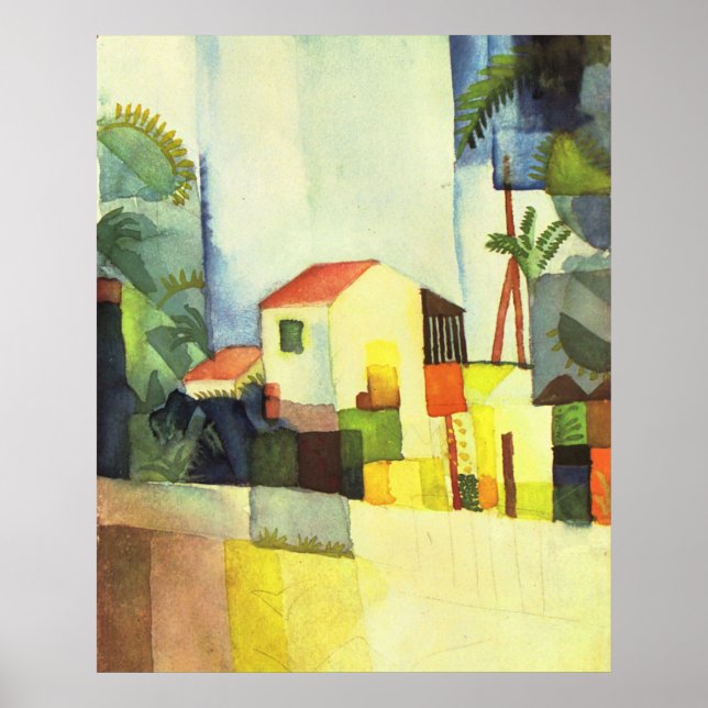 Pôster Casa certa por August Macke (Frente)