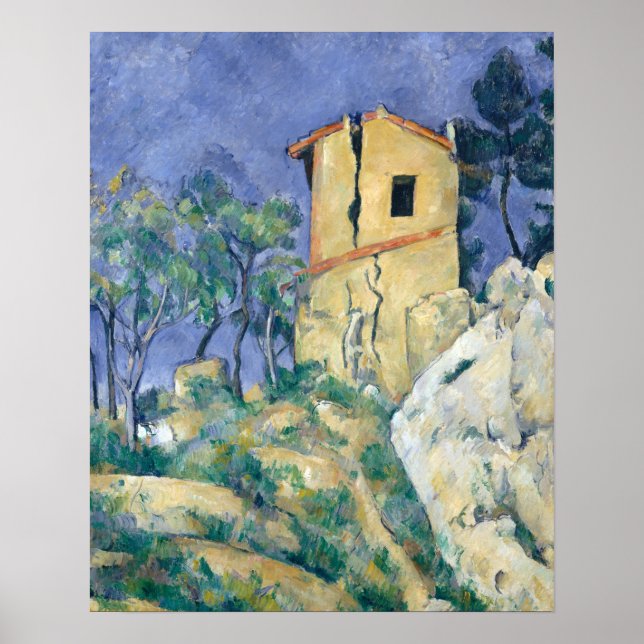Poster Casa com Paredes Rachadas Paul Cezanne Posta Imp (Frente)