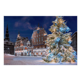 Pôster Casa da árvore de Natal e Blackhead em Riga