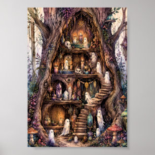 Poster Casa da Bruxa Apotecária da Árvore Fantasmagórica
