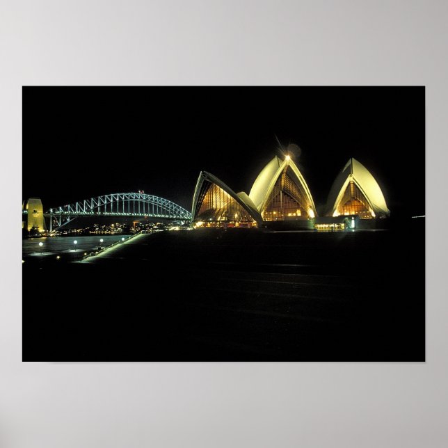 Pôster Casa da Ópera de Sydney à noite, Nova Gales do Sul (Frente)