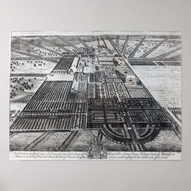 Pôster Casa de Badminton no Condado de Gloucester (Frente)