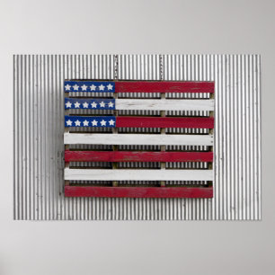 Poster Casa de Barco Bandeira Americana