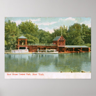 Pôster Casa de barco, Central Park, Nova Iorque Vinta