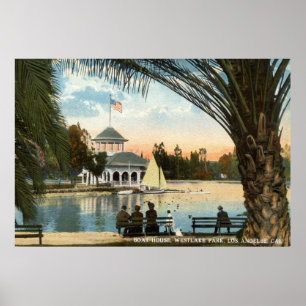Poster Casa de barco, vintage 1914 de Los Angeles do