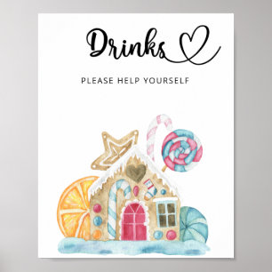 Poster Casa de biscoito de gengibre - Bebidas à vontade
