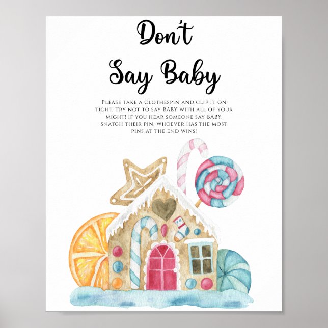 Poster Casa de biscoito de gengibre - Não diga bebê  (Frente)